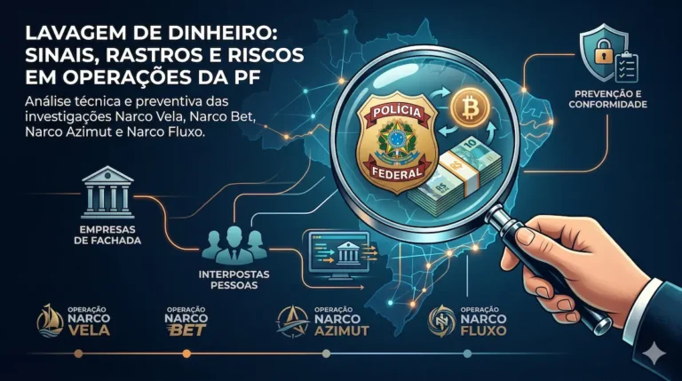 Imagem destacada do artigo sobre lavagem de dinheiro e as operações narco da Policia Federal